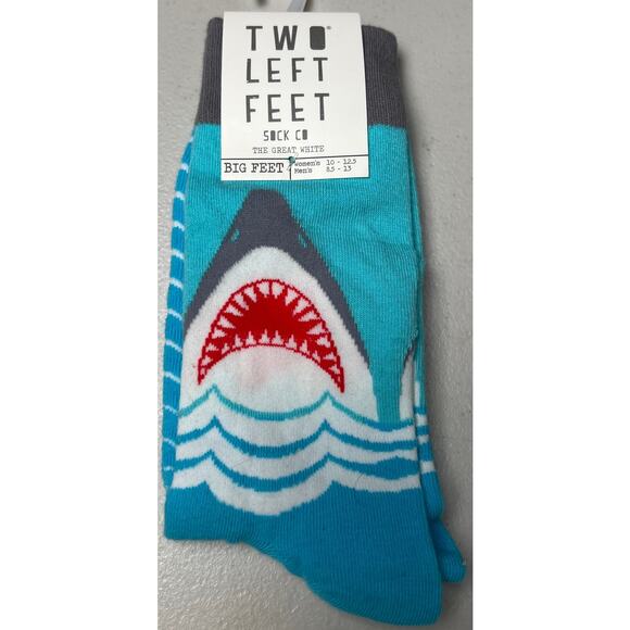 Two Left Feet Great White Shark 8.5-13 Unisex NWT - Picture 1 of 4
